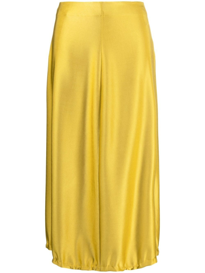 Shop Jil Sander High-waisted Midi Skirt In Yellow