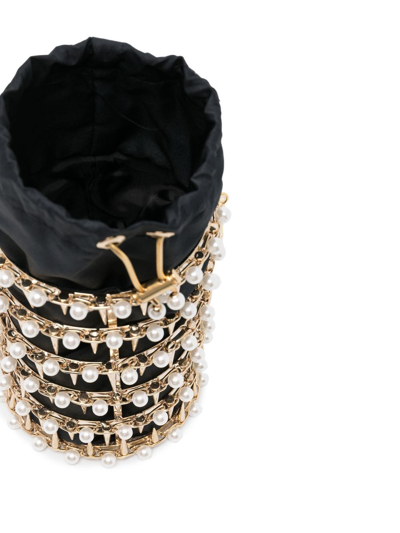 Shop Rosantica Pearl-embellished Bag In Black