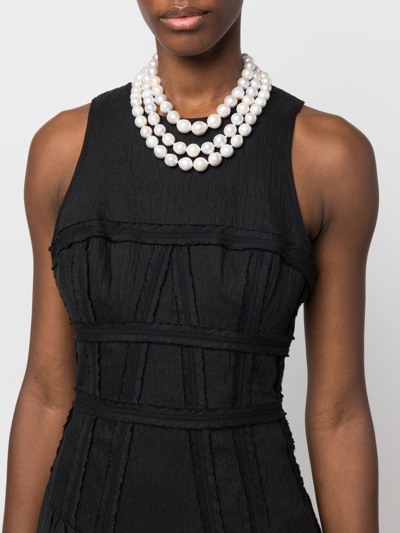 Shop Monies Freshwater Pearl Necklace In White