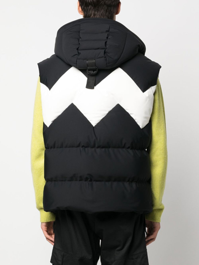 Shop Moose Knuckles Contrasting-panel Feather-down Gilet In Black