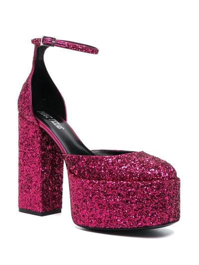 Shop Paris Texas 140mm Glitter-embellished Platform Pumps In Pink