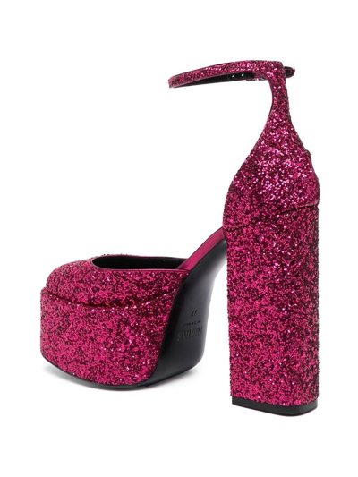 Shop Paris Texas 140mm Glitter-embellished Platform Pumps In Pink