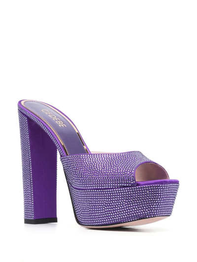 Shop Gedebe Jery Rhinestone-embellished Platform Mules In Purple