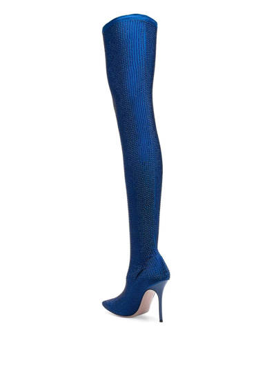 Shop Gedebe Logan Cuissarde Thigh-thigh Boots In Blue