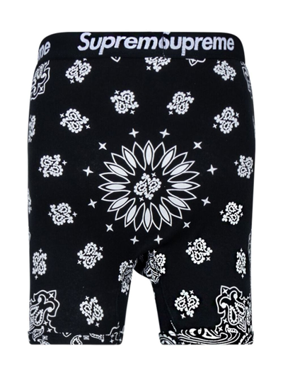 Supreme X Hanes Bandana-print Boxers In Black