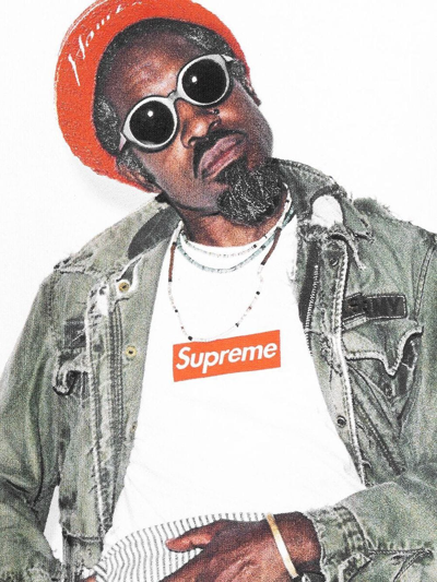Supreme Andre 3000 Graphic-print T-shirt In Grey