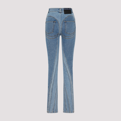Shop Mugler Panelled Seam Detail Skinny Jeans Pants In Blue