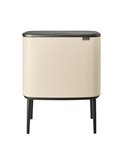 Shop Brabantia Bo Touch-top Trash Can In Soft Beige