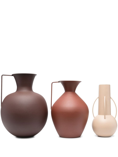Shop Polspotten Roman Vase Set (set Of 3) In Brown