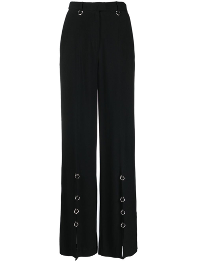 Shop John Richmond Wide-leg Ring-detail Trousers In Black