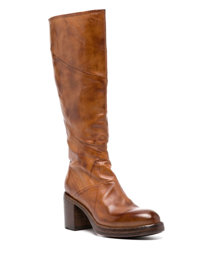 Shop Madison.maison Knee-length Mid-heel Boots In Brown