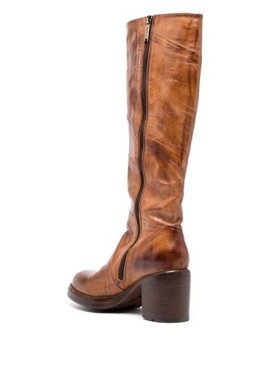 Shop Madison.maison Knee-length Mid-heel Boots In Brown