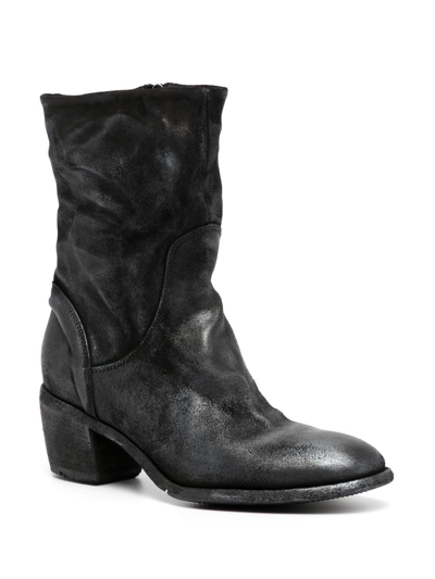 Madison.maison Laminated Metallic-finish 60mm Ankle Boots In Silver