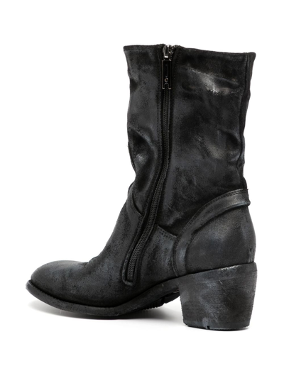 Madison.maison Laminated Metallic-finish 60mm Ankle Boots In Silver