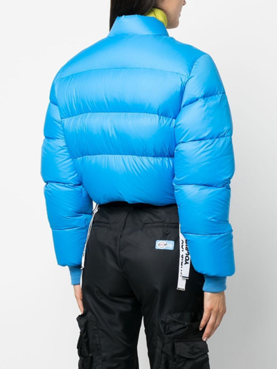 Khrisjoy Cropped Padded Bomber Jacket In Blue
