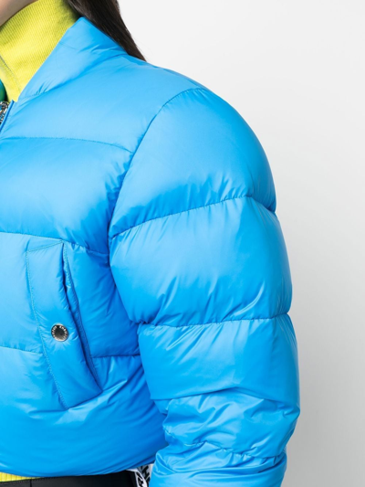 Khrisjoy Cropped Padded Bomber Jacket In Blue