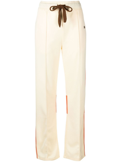 Wales Bonner Percussion Brand-embroidered Recycled-polyester Jogging Bottoms In Yellow