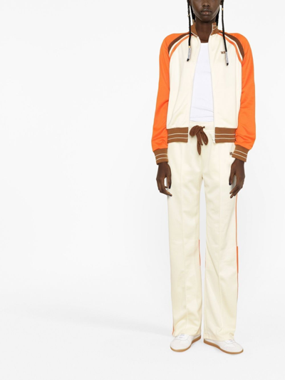 Wales Bonner Percussion Brand-embroidered Recycled-polyester Jogging Bottoms In Yellow