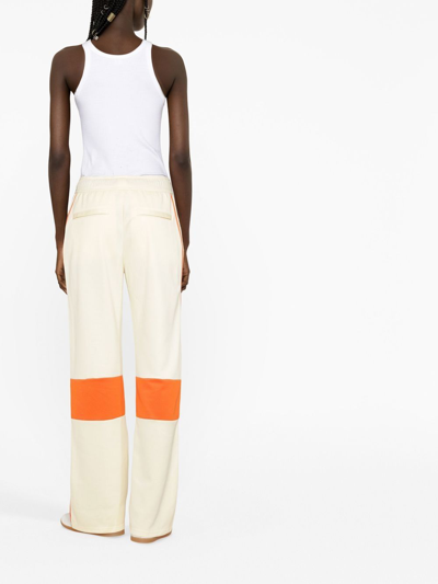 Wales Bonner Percussion Brand-embroidered Recycled-polyester Jogging Bottoms In Yellow