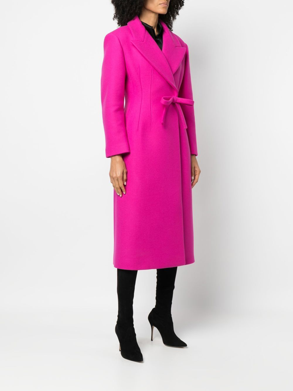 Valentino bow-embellished mid-length coat - Pink