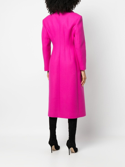 Shop Valentino Bow-embellished Trench Coat In Pink