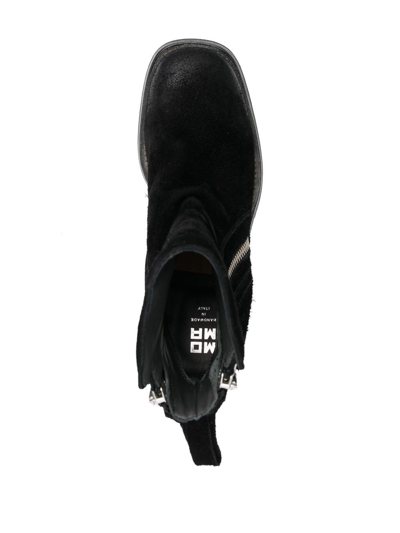 Moma 70mm Burnished-effect Suede Ankle Boots In Black