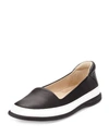 TARYN ROSE FRESSA LEATHER SLIP-ON SNEAKER, BLACK