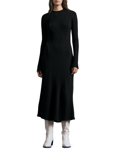 Shop Rag & Bone Women's Echo Rib-knit Dress In Black