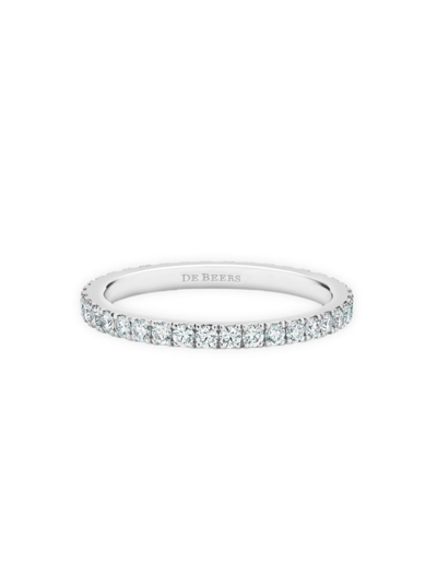 Shop De Beers Jewellers Classic Diamond & Platinum Full Eternity Band Ring In White
