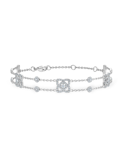 Shop De Beers Jewellers Enchanted Lotus Diamond Bracelet In White
