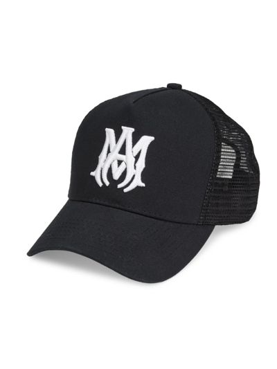 Shop Amiri Men's Ma Logo Trucker Hat In Black White