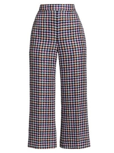 Shop Carolina Herrera Women's High-waisted Tweed Cropped Pants In Multi Color