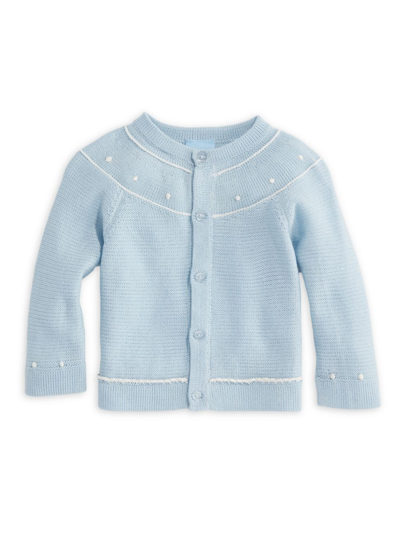 Shop Bella Bliss Baby's & Little Boy's Contrast-trimmed Heirloom Cardigan In Blue