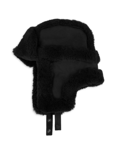 Shop Mackage Women's Zayn Shearling Trapper Hat In Black
