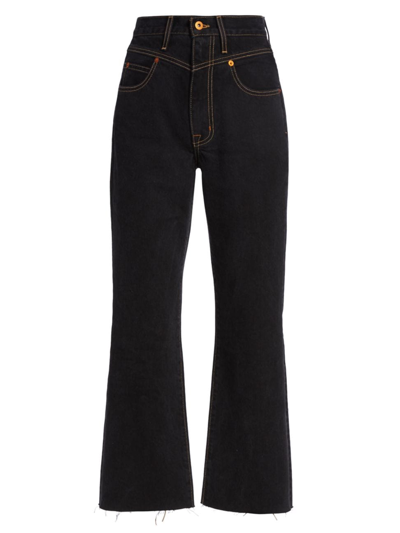 Shop Slvrlake Women's Frankie High-rise Cropped Flare Jeans In Night Flight