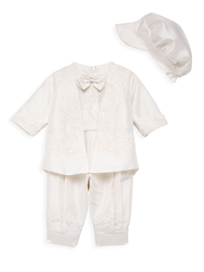Shop Macis Design Baby Boy's Three-piece Organza Formalwear Set In Ivory