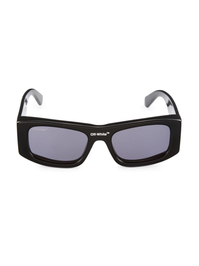 Shop Off-white Men's Lucio 54mm Square Acetate Rectangular Sunglasses In Black Grey