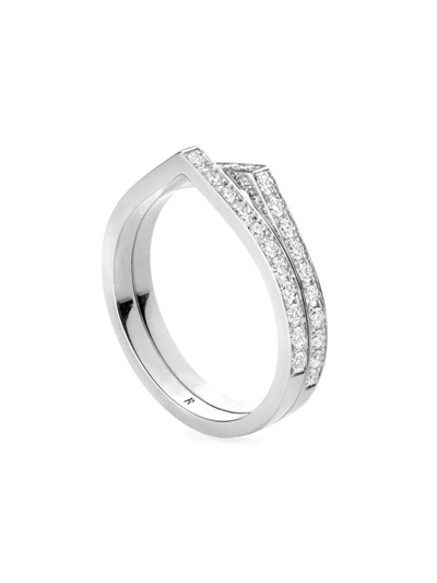 Shop Repossi Women's Antifer 18k White Gold & Diamond Double Ring