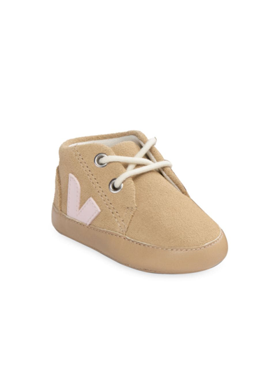 Shop Veja Baby's Suede Lace-up Boots In Camel