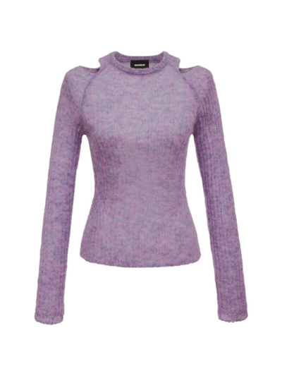 Shop Monrow Women's Shoulder Cut-out Sweater In Aster Purple