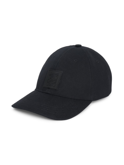 Shop Loewe Men's Logo Patch Baseball Cap In Black