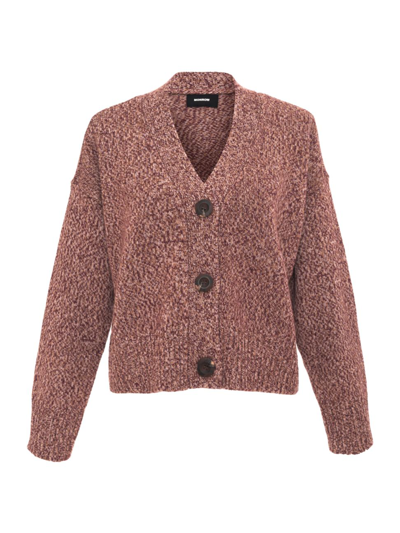 Shop Monrow Women's Marled Oversized Cardigan In Pomegranate