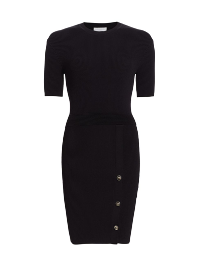 Shop Jonathan Simkhai Women's Crawford Ribbed Mini Dress In Black