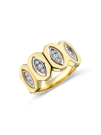 Shop Melis Goral Women's Focus 14k Gold & Diamond Ring In Yellow Gold