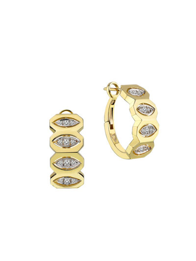Shop Melis Goral Women's Focus 14k Gold & Diamond Hoop Earrings In Yellow Gold