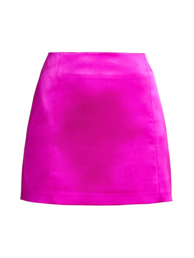 Shop Frame Women's Satin Miniskirt In Magenta