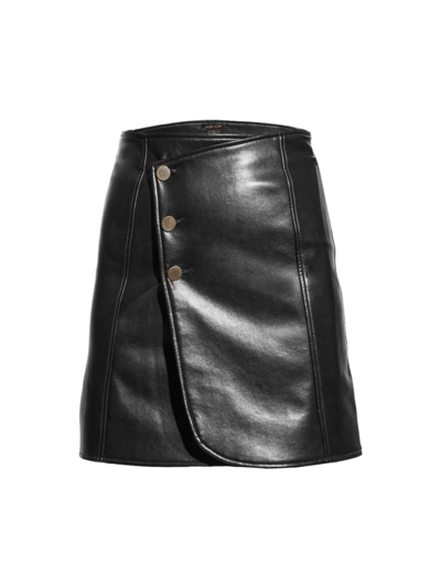 Shop As By Df Women's Allison Recycled Leather Skirt In Black