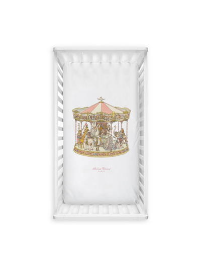 Shop Atelier Choux Baby's Carousel Satin Fitted Crib Sheet In Neutral