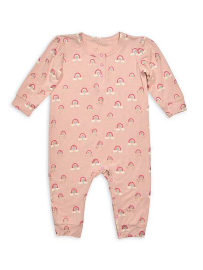 Shop Egg New York Baby Girl's Rainbow Print Coveralls In Pink Print