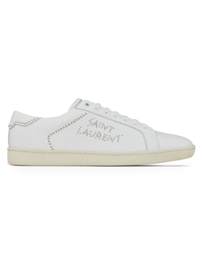 Shop Saint Laurent Women's Sl/08 Low-top Sneakers In Smooth Leather In Blanc Optique